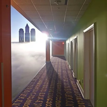 Long corridor with a bright vanishing point.