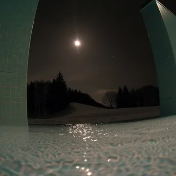 Moonlit water beneath a dark arch.